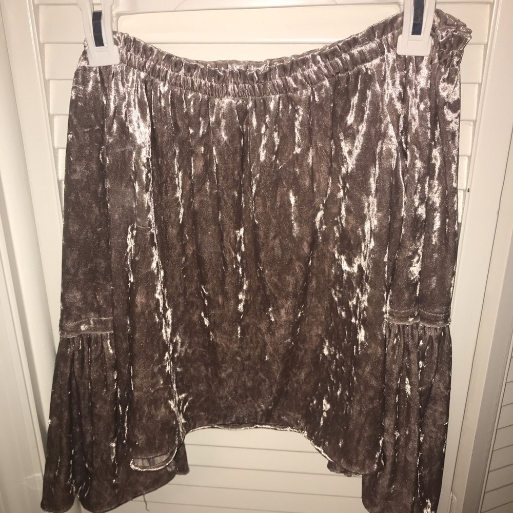 Off the shoulder velvet top